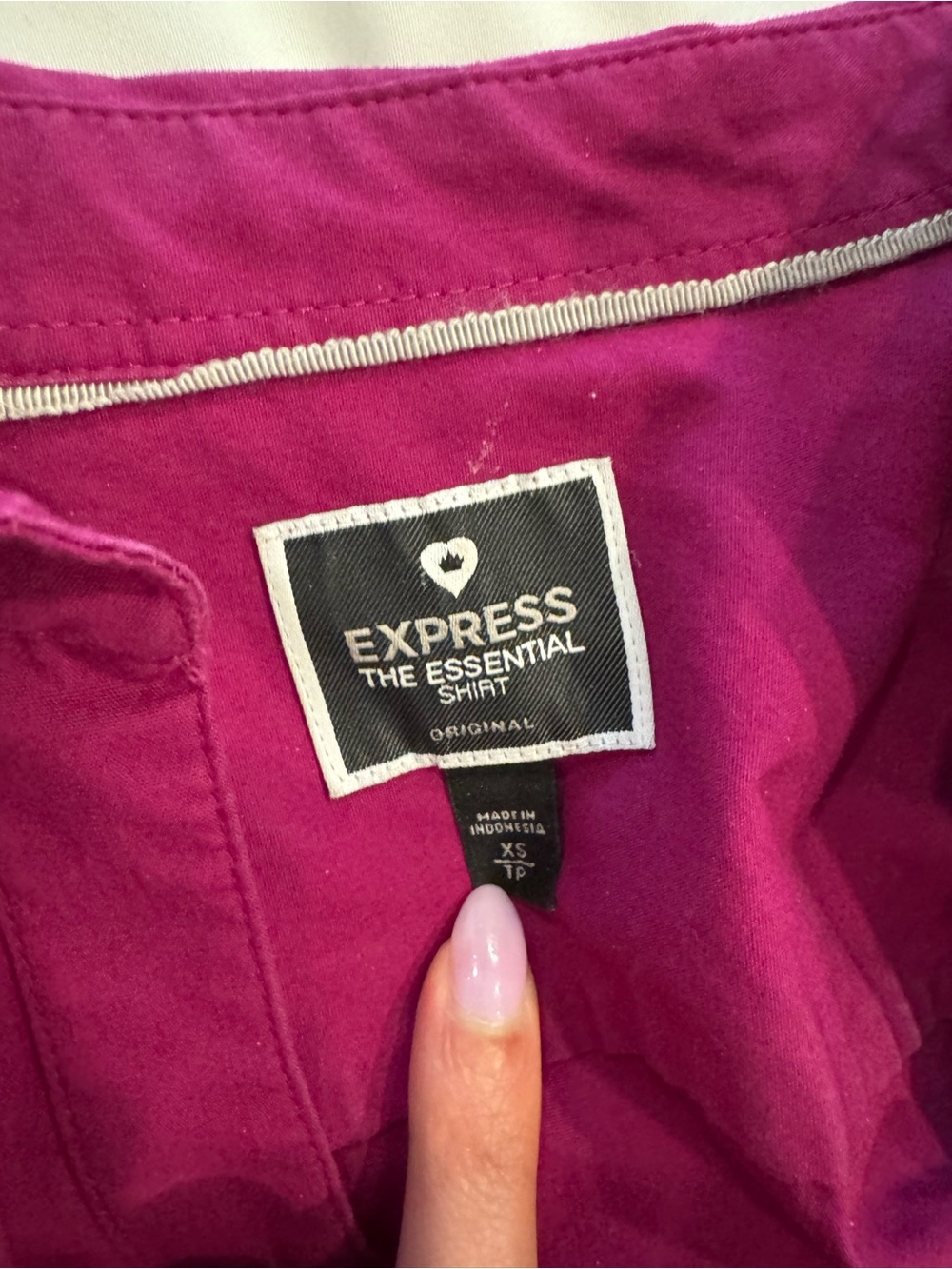 Express Fuchsia Button-Down Shirt - Picture 3 of 3